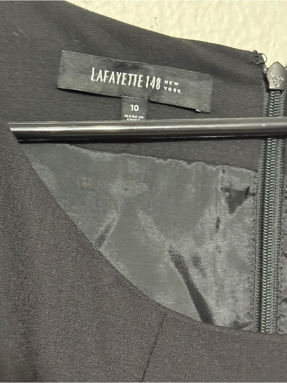 Lafayette148 Center Pleat Wool Dress Black Size 10 Luxury Cocktail Office Wear - Picture 4 of 13
